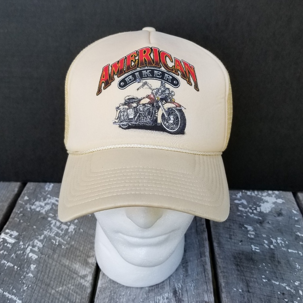 American Biker Motorcycle Baseball Cap Snap Back